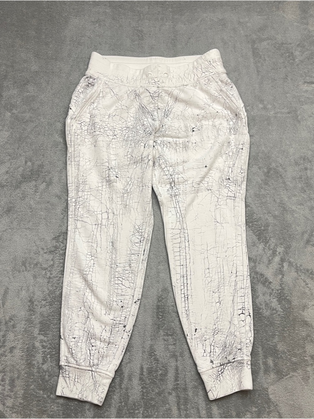 Lululemon Warm Down Jogger 7/8 Length Thread Dye White Black Women's Size 8